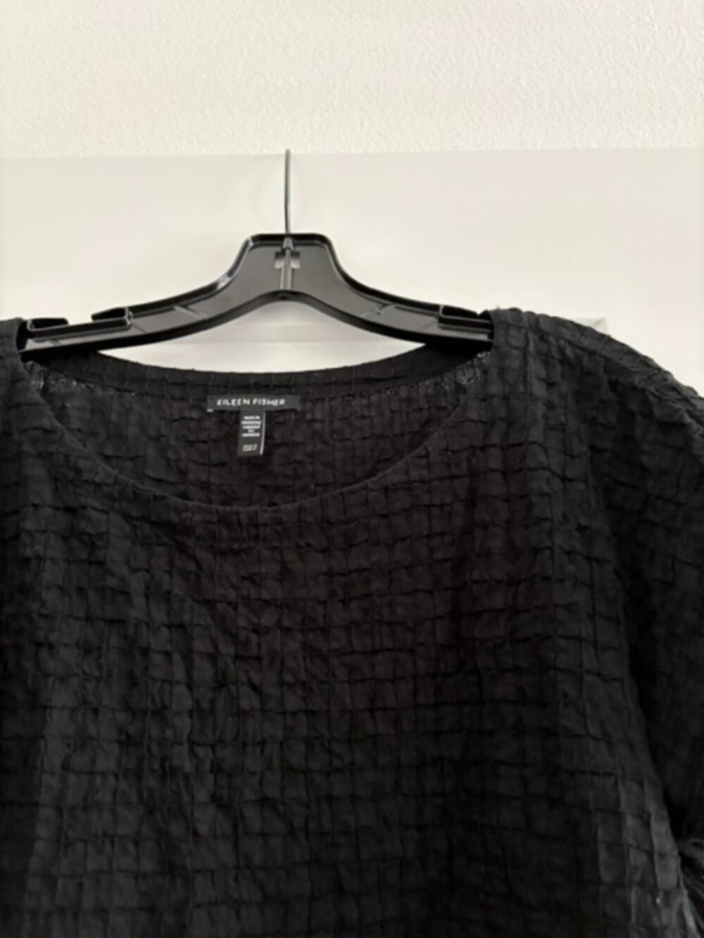 eileen fisher black boxy top (size small)